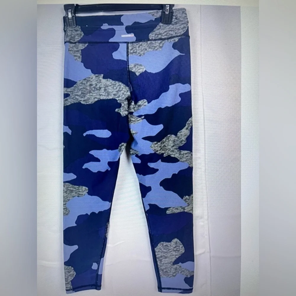Aerie Womens Chill Play Move Animal Print blue Crop Leggings Size M